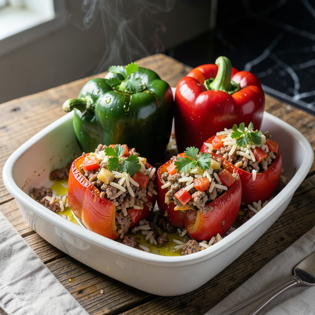 Old Fashioned Stuffed Bell Peppers Recipe With Ground Beef: Classic ...